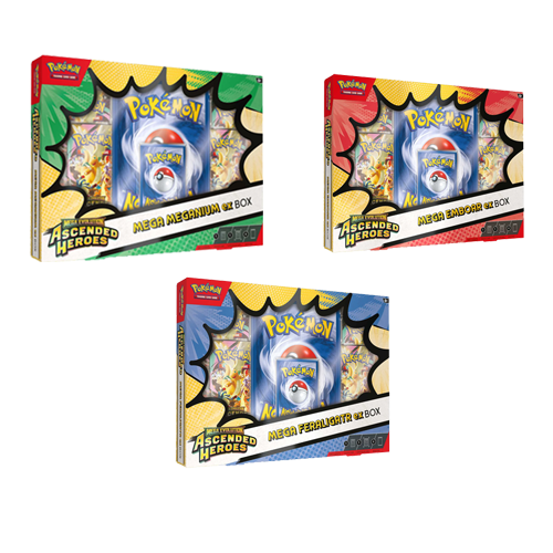 Pokémon TCG: Ascended Heroes - Mega EX Set (Mega Meganium ex Box, Mega Emboar ex Box and Mega Feraligatr ex Box)