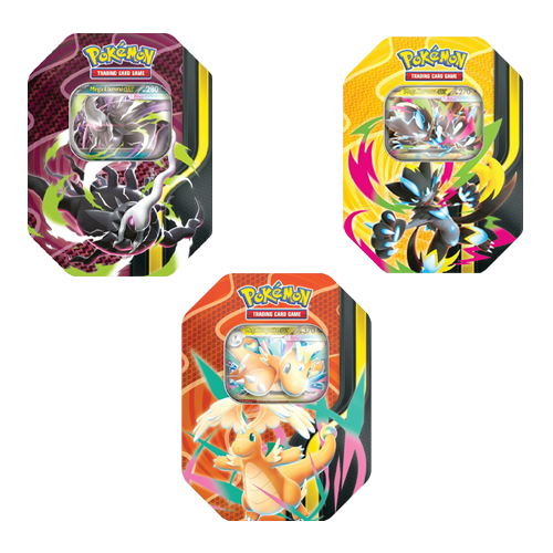 Pokémon TCG: Mega Evolutions - Mega Forces Tins (Mega Dragonite EX, Mega Darkrai EX and Mega Zeraora EX)