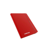 Gamegenic red 18 pocket card album with elastic closure for secure card storage