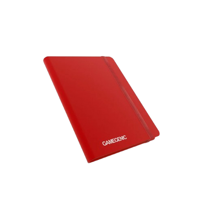 Gamegenic red 18 pocket card album with elastic closure for secure card storage