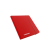 Gamegenic red 24 pocket trading card album with elastic band closure for secure storage