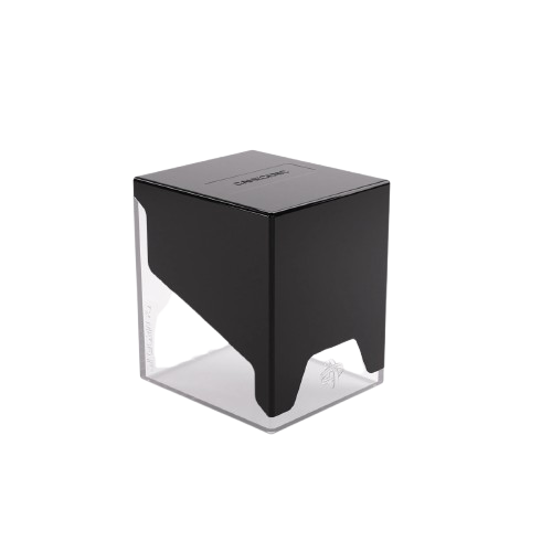 Gamegenic Bastion 100+ XL deck box in black and clear for storing and protecting collectible cards