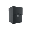 Black Gamegenic deck box with secure lid and logo for storing trading cards and game decks