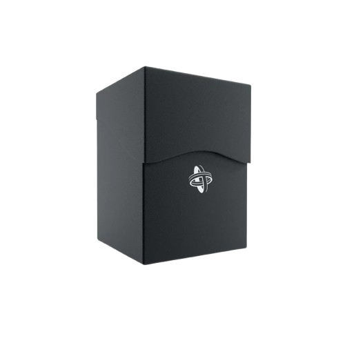 Black Gamegenic deck box with secure lid and logo for storing trading cards and game decks