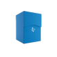 Blue Gamegenic deck box with secure lid and logo for storing and protecting trading cards