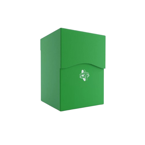 Green Gamegenic deck box with secure lid and logo for card game storage and protection