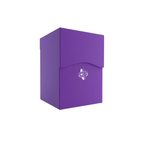 Purple Gamegenic deck box with secure lid and white logo for card storage