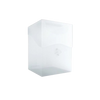 Gamegenic deck box in translucent white for secure card storage with a sleek design