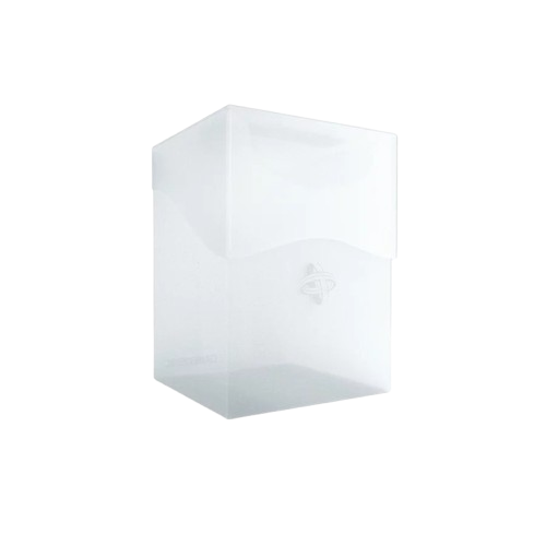 Gamegenic deck box in translucent white for secure card storage with a sleek design