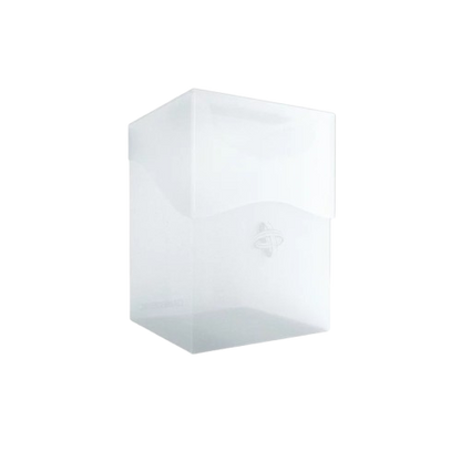 Gamegenic deck box in translucent white for secure card storage with a sleek design
